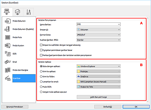 gambar: Kotak dialog Setelan