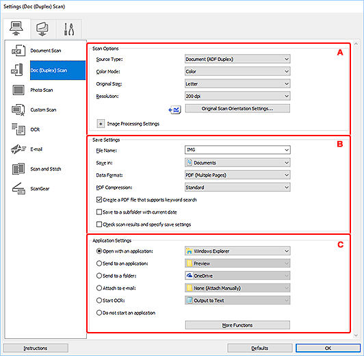 afbeelding: Dialoogvenster Instellingen