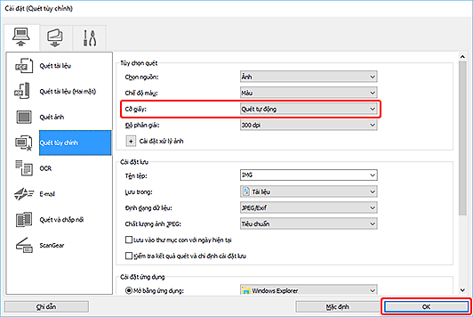 hình: Hộp thoại Cài đặt