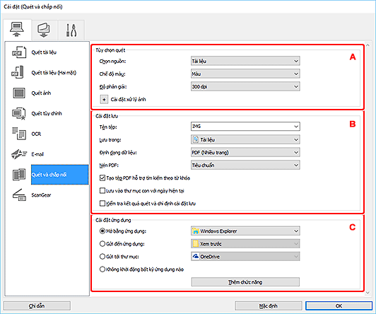 hình: Hộp thoại Cài đặt