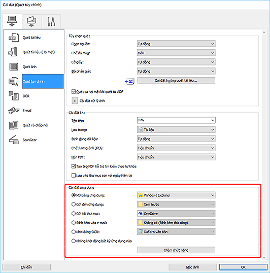 hình: Hộp thoại Cài đặt