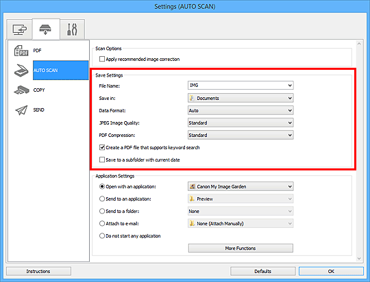 Imagen: cuadro de diálogo Configuración