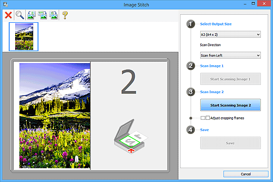 figure: Image Stitch window