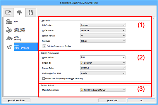 gambar: Kotak dialog Setelan