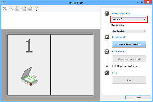 figure: Image Stitch window