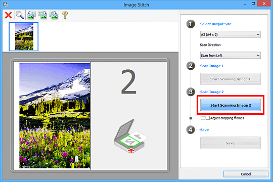 figure: Image Stitch window