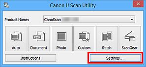 Ábra: Az IJ Scan Utility elindítása