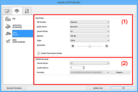 gambar: Kotak dialog Setelan