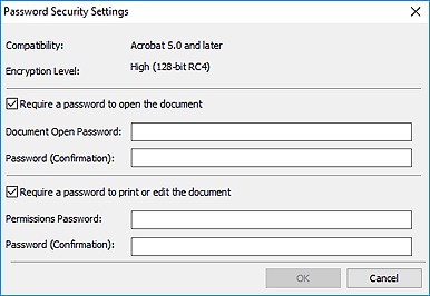 Imagen: Cuadro de diálogo Configuración de seguridad de la contraseña