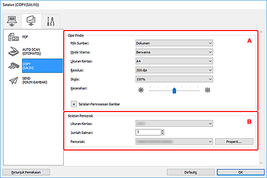 gambar: Kotak dialog Setelan