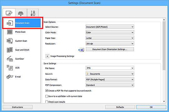 Imagen: cuadro de diálogo Configuración