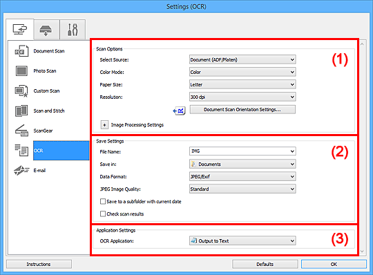 Imagen: cuadro de diálogo Configuración