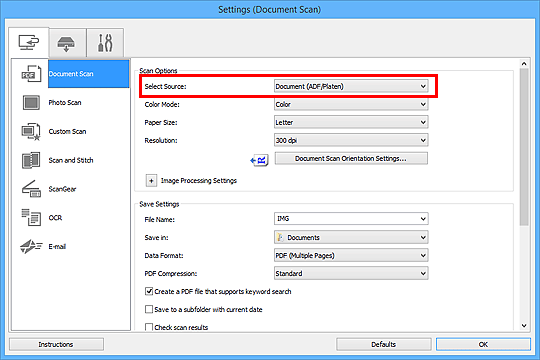 Imagen: cuadro de diálogo Configuración