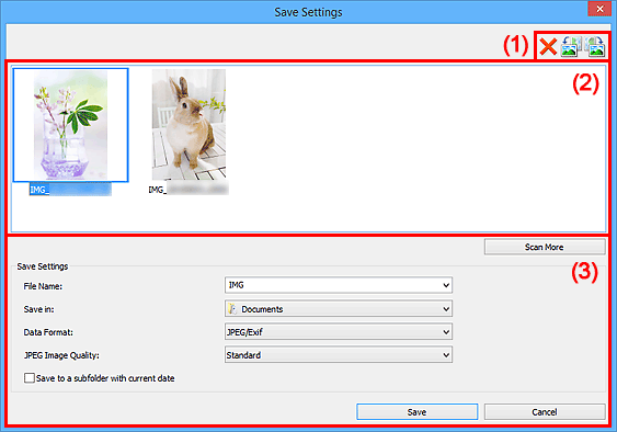 attēls: dialoglodziņš Saglabāt iestatījumus