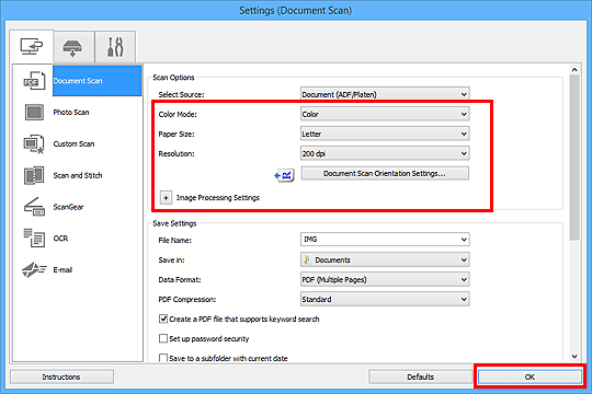 figur: dialogboksen Innstillinger
