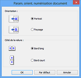 figure : boîte de dialogue Param. orient. numérisation document