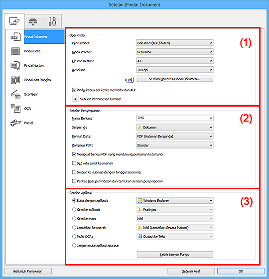 gambar: Kotak dialog Setelan