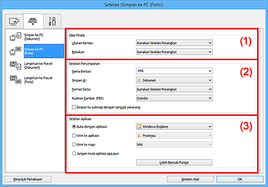 gambar: Kotak dialog Setelan