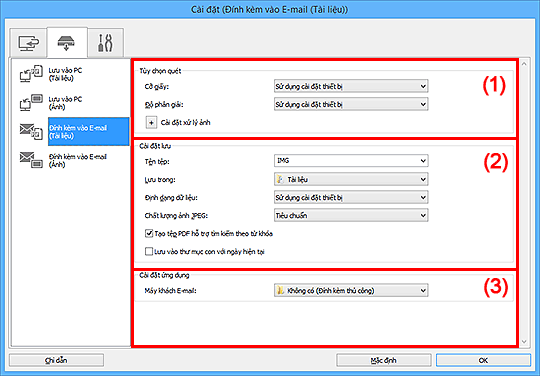 hình: Hộp thoại Cài đặt