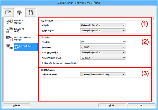 hình: Hộp thoại Cài đặt