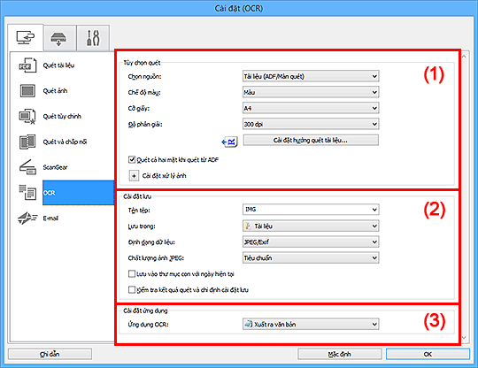 hình: Hộp thoại Cài đặt