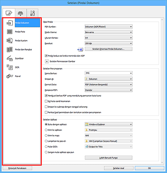 gambar: Kotak dialog Setelan