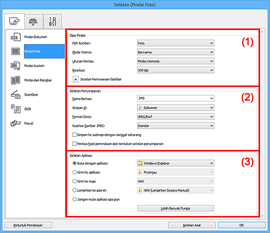 gambar: Kotak dialog Setelan