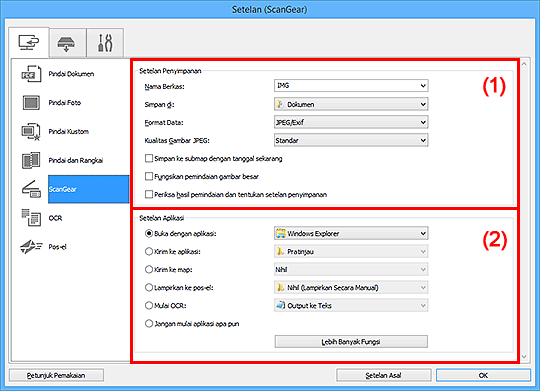 gambar: Kotak dialog Setelan
