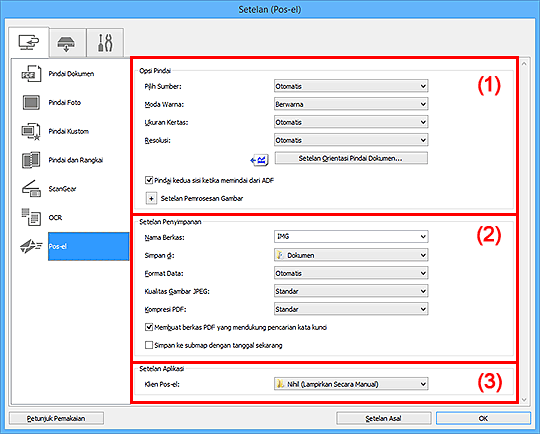 gambar: Kotak dialog Setelan
