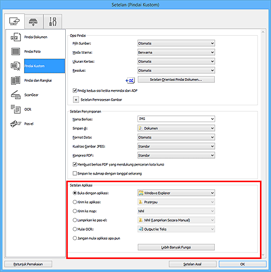 gambar: Kotak dialog Setelan
