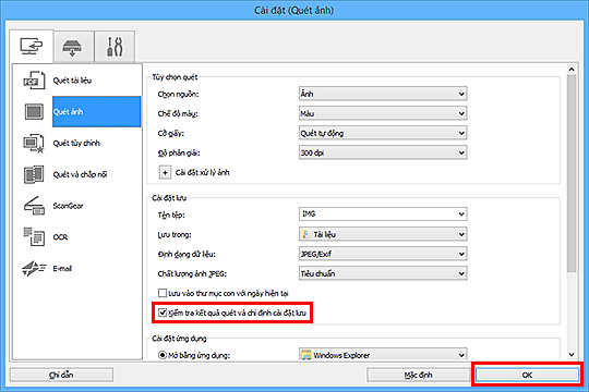 hình: Hộp thoại Cài đặt