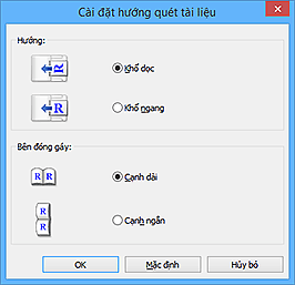 hình: Hộp thoại Cài đặt hướng quét tài liệu