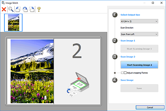фигура: Прозорец &bdquo;Слепване на изображения&rdquo;