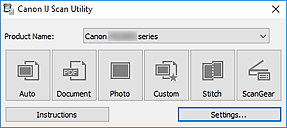 Canon : Manuals : : Starting Scan Utility