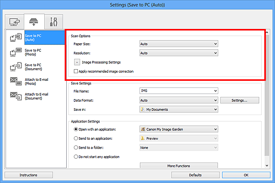 Imagen: cuadro de diálogo Configuración