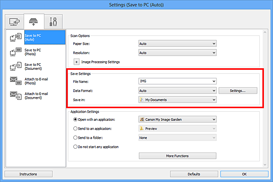 Imagen: cuadro de diálogo Configuración