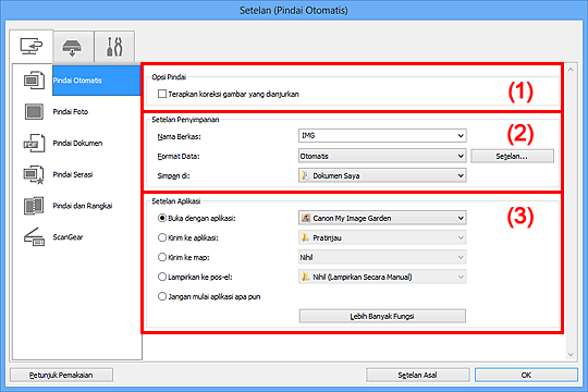 gambar: Kotak dialog Setelan