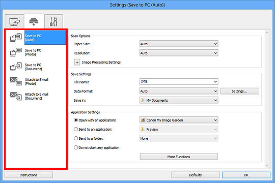 slika: pogovorno okno Nastavitve