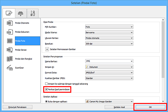 gambar: Kotak dialog Setelan