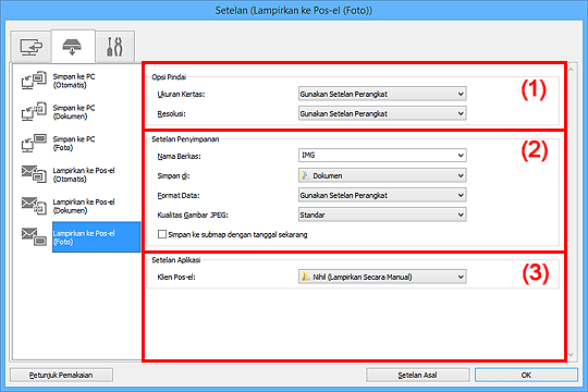 gambar: Kotak dialog Setelan