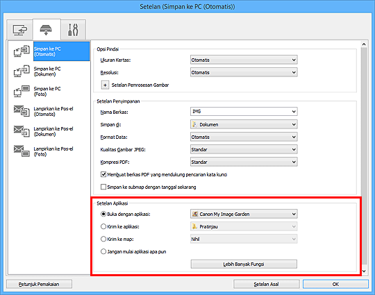 gambar: Kotak dialog Setelan