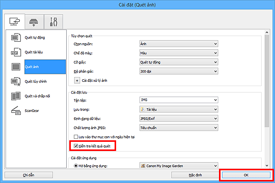 hình: Hộp thoại Cài đặt