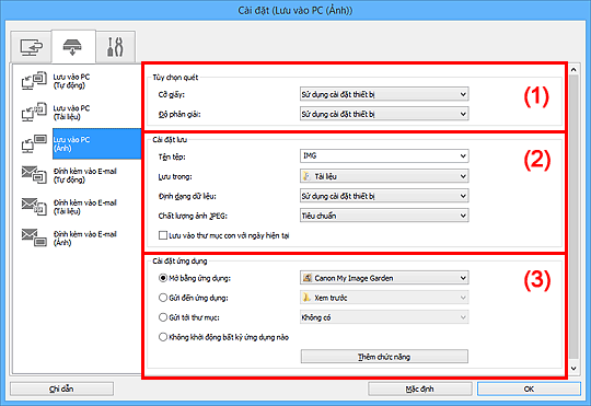hình: Hộp thoại Cài đặt
