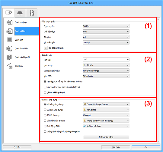 hình: Hộp thoại Cài đặt