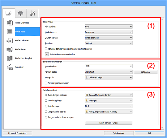 gambar: Kotak dialog Setelan