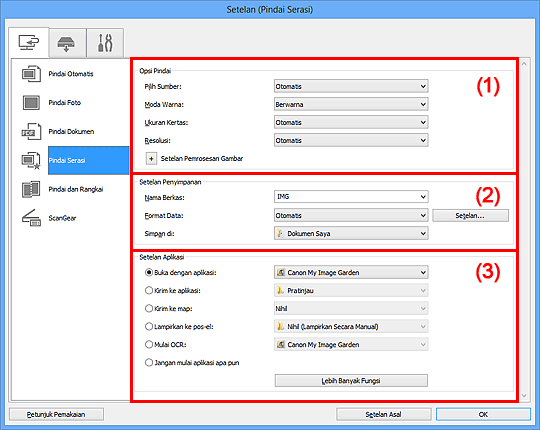 gambar: Kotak dialog Setelan