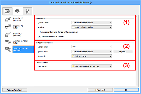 gambar: Kotak dialog Setelan