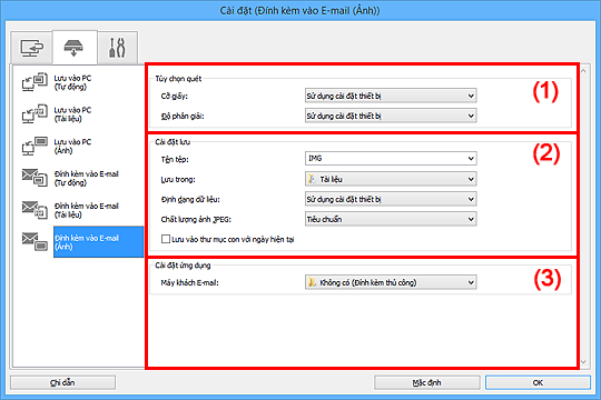 hình: Hộp thoại Cài đặt