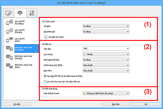 hình: Hộp thoại Cài đặt