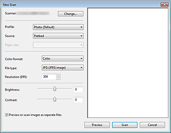 figur: Dialogboksen Ny scanning